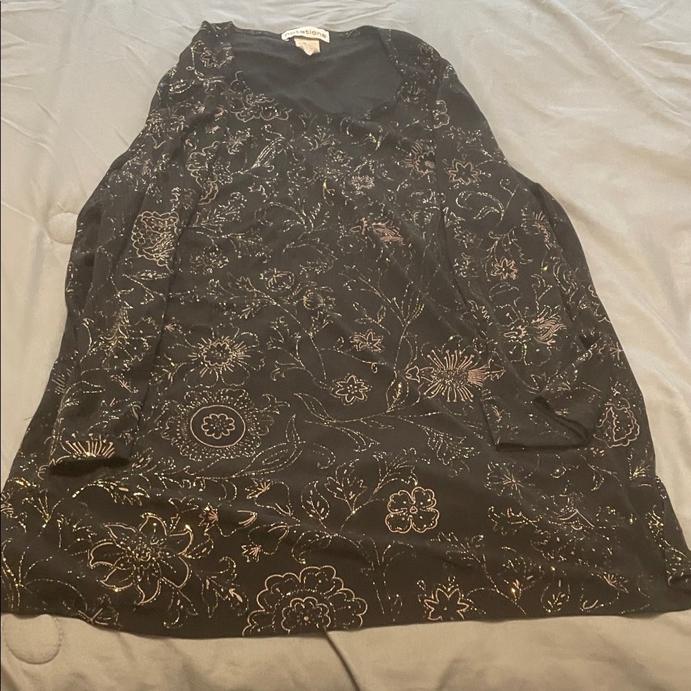 Floral Black Skirt